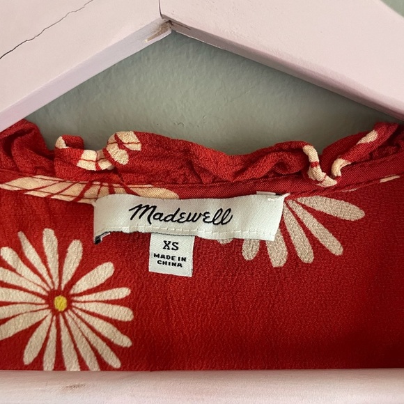 Madewell Red Dress with White Floral Design - Picture 3 of 10